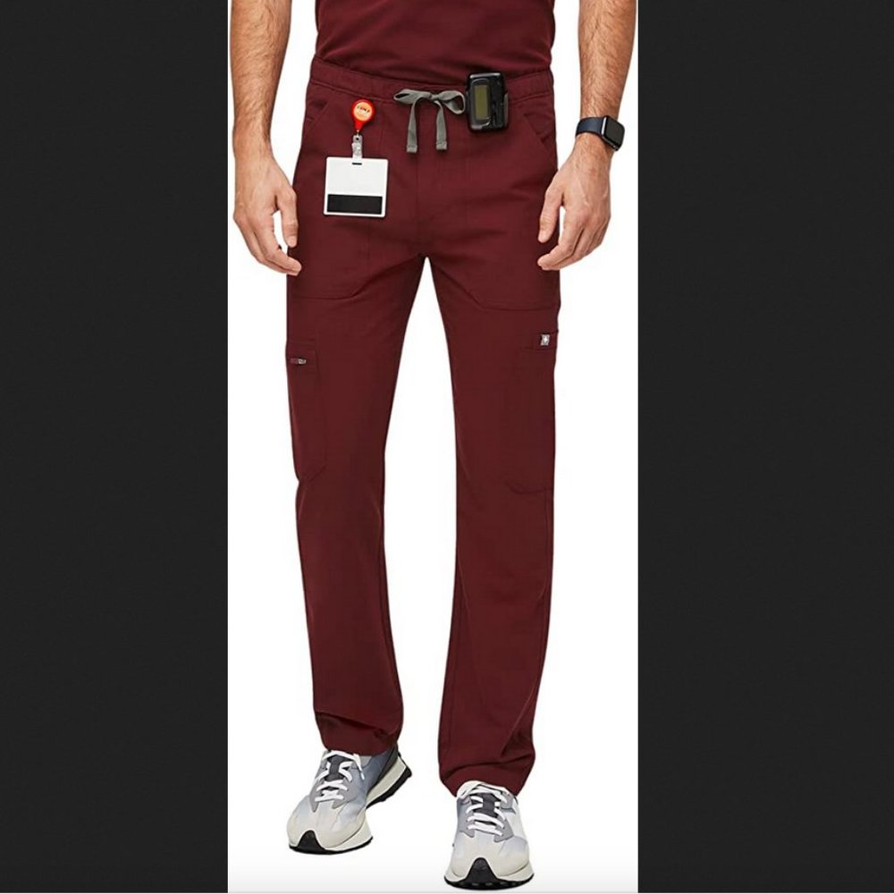 Figs Cairo Cargo Scrub Burgandy Pant